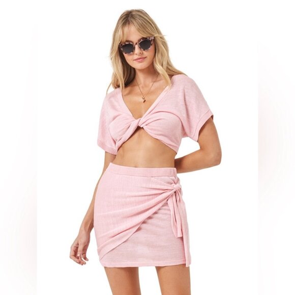 L*Space Riley Top and Vagabond Skirt Set in Blossom Pink - Picture 3 of 5